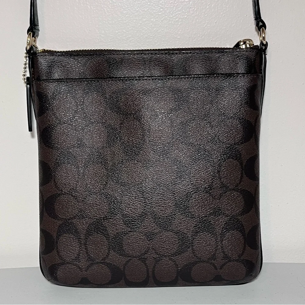 NWOT Coach North South Crossbody in Signature Brown/ Black - Picture 3 of 13
